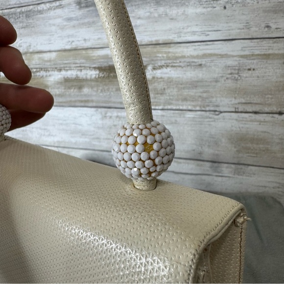 Vintage Judith Leiber White Leather Mini Handbag - Picture 3 of 14